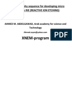 XNEM-program: Photo Lithography Sequence For Developing Micro Structure & Rie (Reactive Ion Etching)