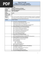 Samara University College of Business and Economics Department of Accounting and Finance Course Information