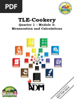 TLE-Cookery: Quarter 1 - Module 3: Mensuration and Calculations