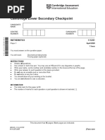 Cambridge Lower Secondary Checkpoint: Mathematics 1112/01