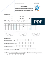 Test Adunarea Și Scăderea 0-20 Cu Trecere Peste Ordin. Transformări Ale Apei