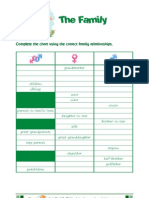 Complete The Chart Using The Correct Family Relationships.: Your Nline English Class