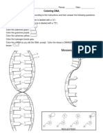 Coloring DNA: Directions: Color The Images According To The Instructions and Then Answer The Following Questions