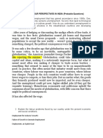 Paper-Ii: Labour Perspectives in India (Probable Questions)