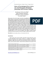 Applications of Psychological First Aid in Disaster and Emergency Situations: Its Relationship With Decision-Making