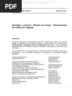 NCH 2183-1992 Hormigón y Mortero - Método de Ensayo - Determinación Del Tiempo de Fraguado