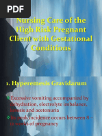 Nursing Care of The High Risk Pregnant Client With Gestational Condition