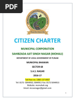 Citizen Charter: Municipal Corporation Sahibzada Ajit Singh Nagar (Mohali)