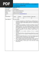 Turbo Machinery Course Outline