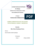 Investigacion de Emulsiones, Pomadas, Cremas y Unguentos