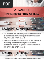 Advanced Presentation Skills Advanced Presentation Skills: Prepared By: Alyza B. Duran