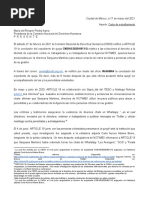 Carta de Extrañamiento A CNDH