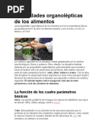 Propiedades Organolépticas de Los Alimentos