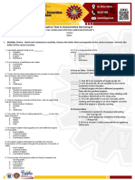 Summative Test in Automotive Servicing 8: Module 1 Q2 (Using and Applying Lubricant/Coolant)