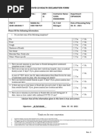 Covid-19 Health Declaration Form: Thank You For Your Cooperation