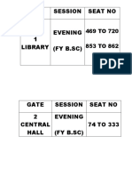 Gate Session Seat No Evening (FY B.SC) : 469 TO 720 853 TO 862