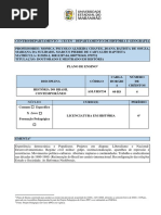 Plano de Ensino Brasil Contemporaneo - 2020.2