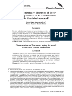 Hermenéutica y Discurso: El Decir de Las Palabras en La Construcción de Identidad Anormal