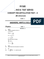 Fiitjee All India Test Series: Concept Recapitulation Test - Ii JEE (Advanced) - 2019