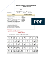 Evaluación Diagnóstica Matemática Segundo Básico A y B. 2021 PDF