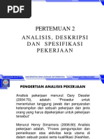 Pertemuan 2: Analisis, Deskripsi Dan Spesifikasi Pekerjaan