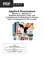 MATH11 ABM Applied Economics Q2 Module8.1 Business Principles Tools and Techniques in Participating in Various Types of Industries 1