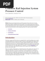 Common Rail Injection System Pressure Control