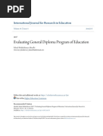 Evaluating General Diploma Program of Education: International Journal For Research in Education