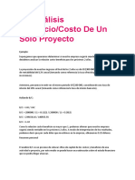 Análisis BeneficioCosto de Un Solo Proyecto