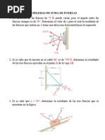 Problemas de Suma de Fuerzas