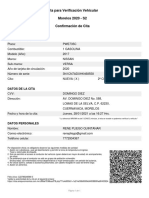 Cita para Verificación Vehicular Morelos 2020 - S2 Confirmación de Cita