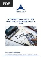 Comments On Tax Laws (Second Amendment) Act, 2021