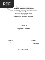 Unidad III Hoja de Calculo