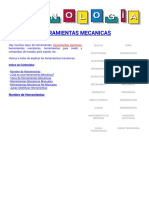 Herramientas Mecanicas Manuales y Eléctricas. Tipos y Nombres de Herramientas