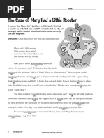 The Case of Mary Had A Little Rooster: Circle The Correct Verb From Each Underlined Pair