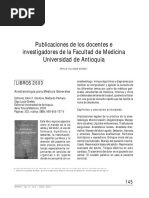 Publicaciones de Los Docentes e Investigadores de La Facultad de Medicina Universidad de Antioquia