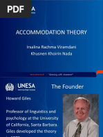 Accommodation Theory: Irsalina Rachma Viramdani Khusnen Khoirin Nada