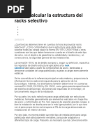 Cómo Calcular La Estructura Del Racks Selectivo