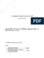 La Esencia Creativa Del Actor - Aristimuño