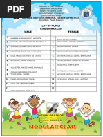 List of Pupils by Section Kindergarten