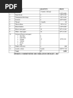 Sports Communitee Decoreation Budget-2017: Material Quantity Price