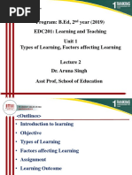 2types of Learning and Factors Affecting Learning