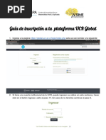 Guía de Inscripción A La Plataforma UCR Global para Participantes Del SIME