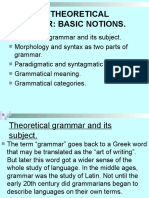 Lecture 1. THEORETICAL Grammar: Basic Notions