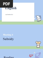 Meeting 4 - Subsidy - Reading Comprehension and Vocabulary