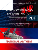 Malacampa National High School: 3-Day Inset On Radio-Based Instruction