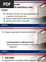 Lesson 1: Prepare Construction Materials and Tools