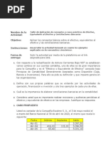 Actividad. Taller de Aplicación Casos Prácticos de Efectivo, Equivalente Al Efectivo y Conciliaciones Bancarias