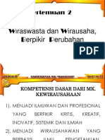 Pertemuan 2: Wiraswasta Dan Wirausaha, Berpikir Perubahan