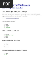 Android Online Test - Quiz PDF